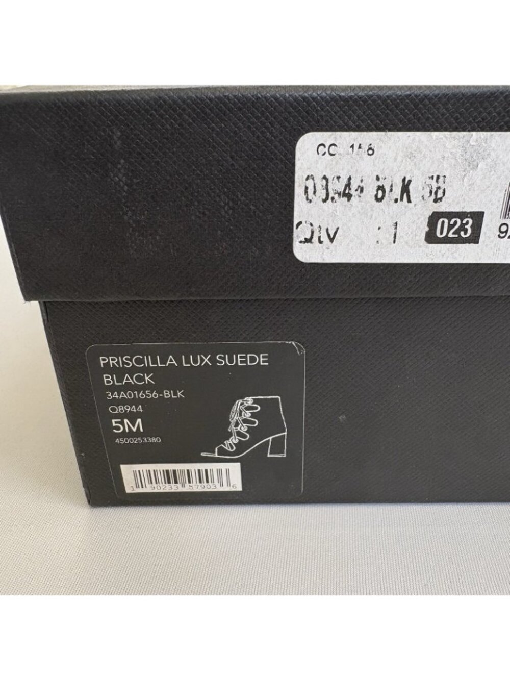 New Coach Women’s 5M Priscilla Lux Black Suede Lace Up Open Toe Sandals 3” Heels - Picture 10 of 14
